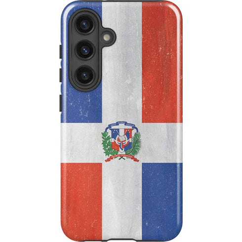 Dominican Republic Flag Distressed Galaxy S24 Plus Impact Case